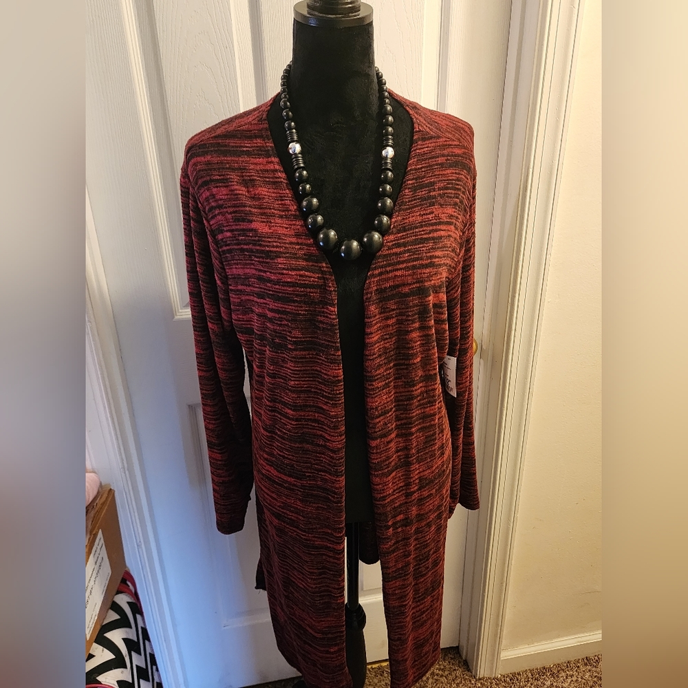 WOMEN'S LONG SLEEVE STRIPPED CARDIGAN